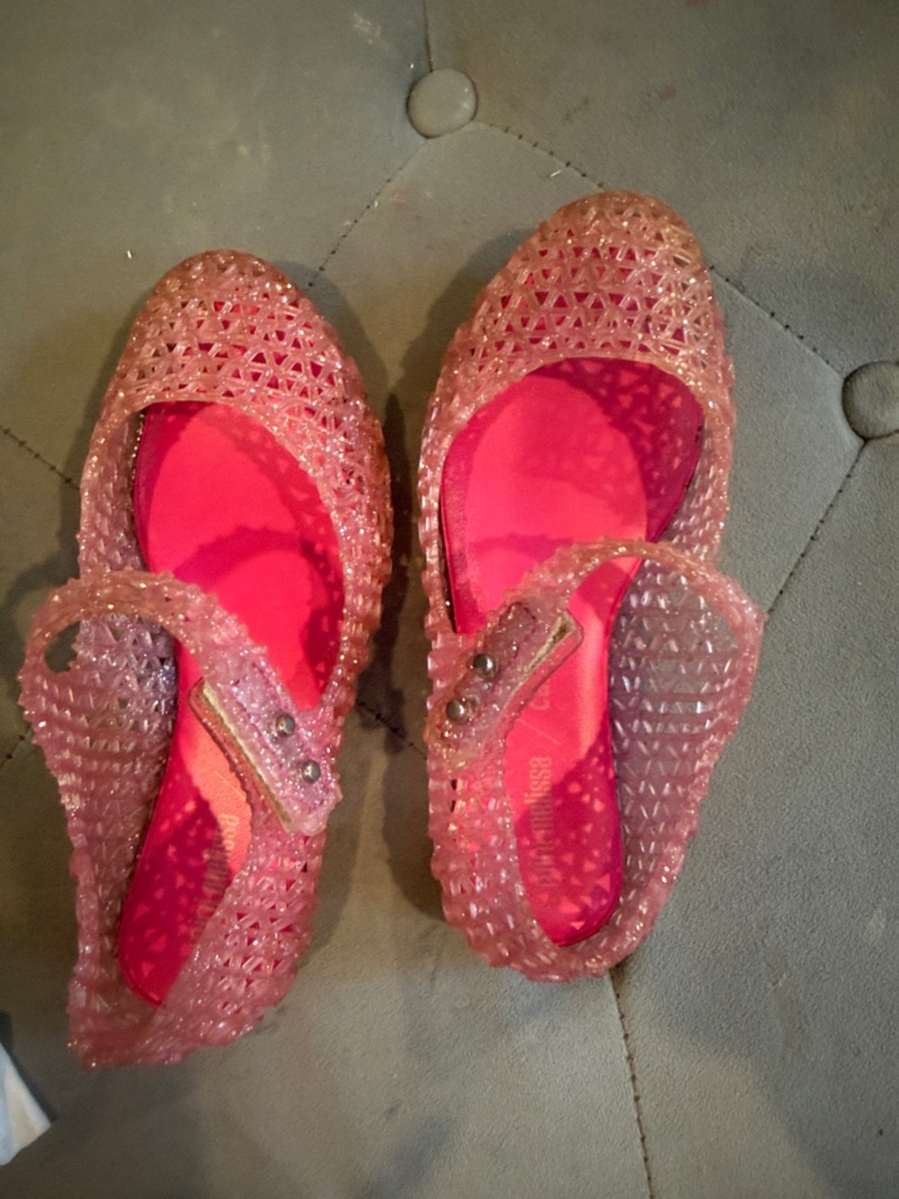 Mini Melissa Girls Pink Jelly Mary Jane Shoes - Picture 5 of 10